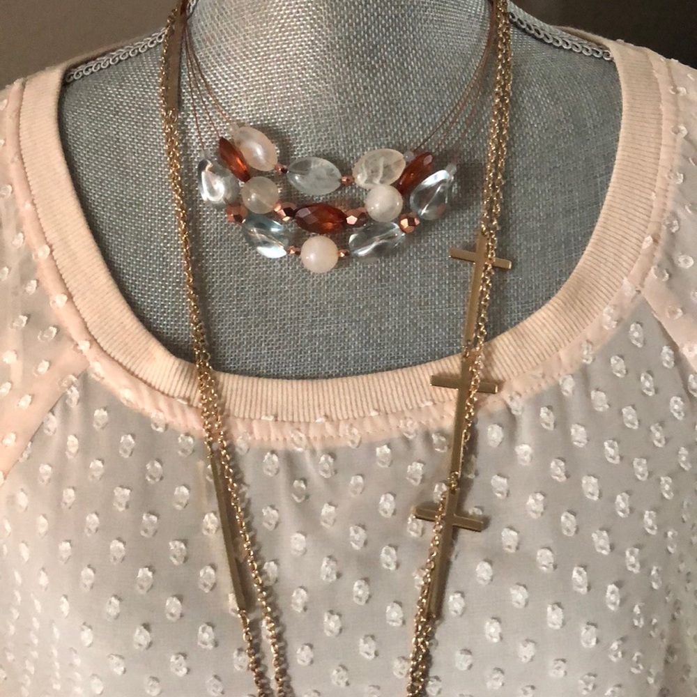 Layered earth tone necklace